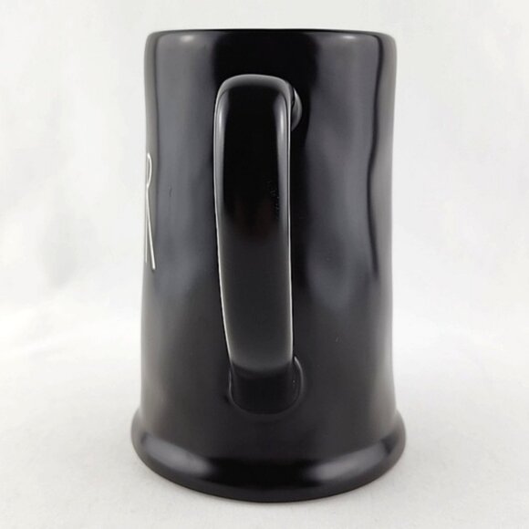 Rae Dunn Tall Black Beer Stein Mug White Large Letters Engraved BEER - Picture 3 of 9